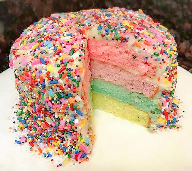 rainbow sprinkle cake from scratch