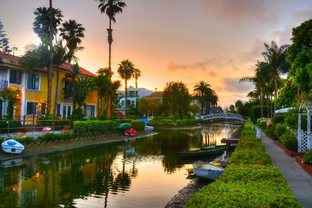 Spring in Los Angeles in the Venice Canals