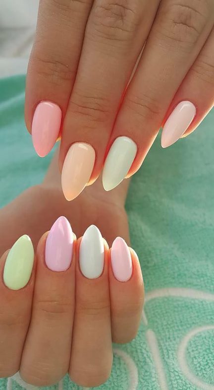 New Beauty Trends - Pastel Rainbow Nails