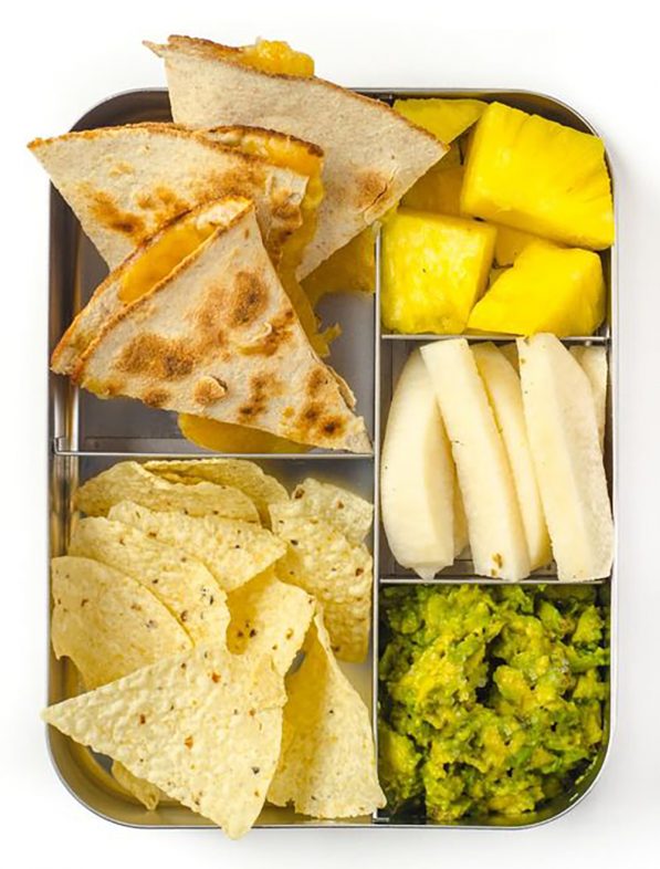 Quesadilla Bento Box with Guac, Tortillas, and Pineapple