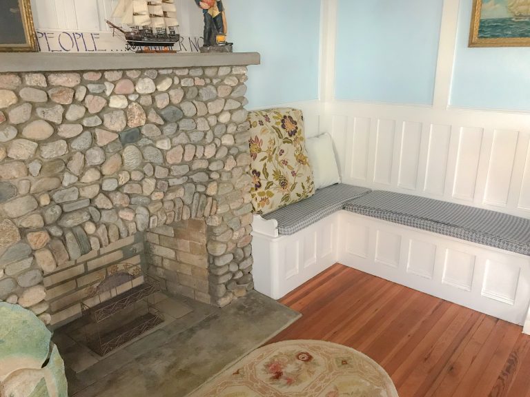 The cottages stone fireplace