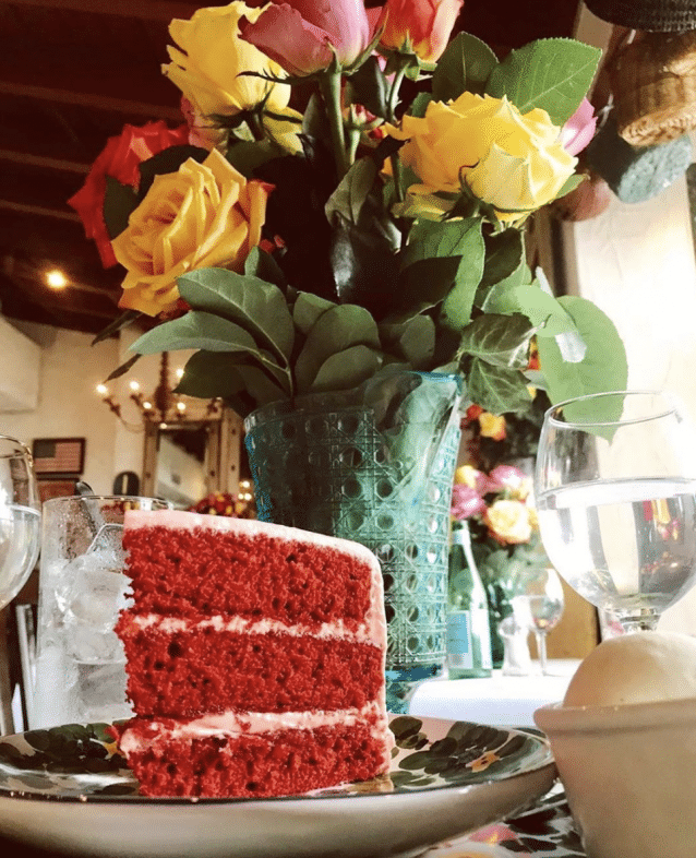 Red velvet cake from The Ivy