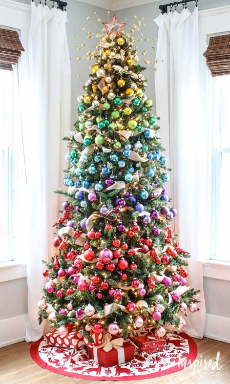 The Merry and Bright Rainbow Christmas Tree Theme