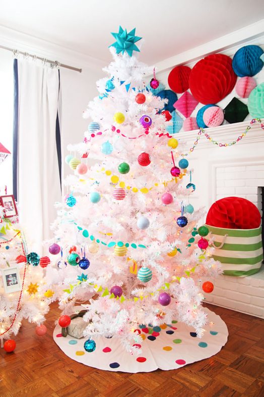 The Multicolored Polka Dot Christmas Tree Theme