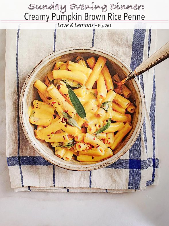 Plant-Based Recipes: Creamy Pumpkin Brown Rice Penne from Love & Lemons