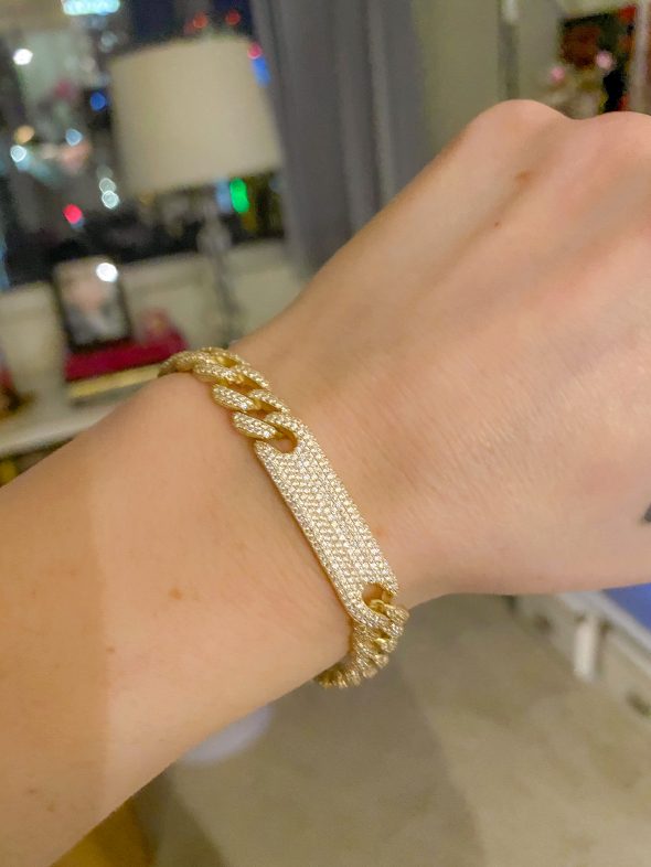 What I Loved in April: a sparkly gold pave bracelet from The M Jewelers