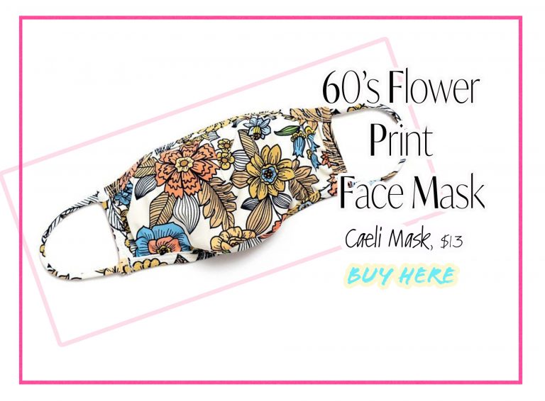Cloth Face Coverings: 60's Flower Print Mask by Caeli Mask
