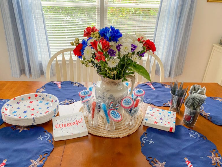 July 4th in Westbrook, CT: The red, white, and blue table setting.